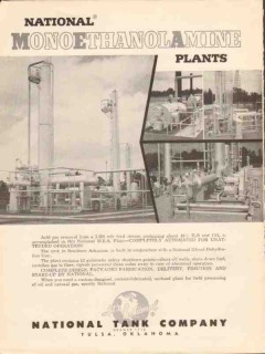National Tank Company 1962 Vintage Ad Gas Monoethanolamine Plants Acid National Tank Company 1962 Vintage Ad Gas Monoethanolamine Plants Acid