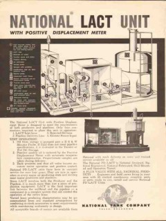 National Tank Company 1962 Vintage Ad Lact Unit Positive Displacement