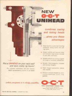 Oil Center Tool Company 1962 Vintage Ad O-C-T Unihead Casing Tubing Oil Center Tool Company 1962 Vintage Ad O-C-T Unihead Casing Tubing