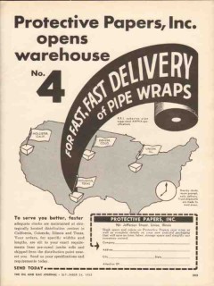 Protective Papers Inc 1962 Vintage Ad Asbestos Pipe Wrap Fast Delivery Protective Papers Inc 1962 Vintage Ad Asbestos Pipe Wrap Fast Delivery