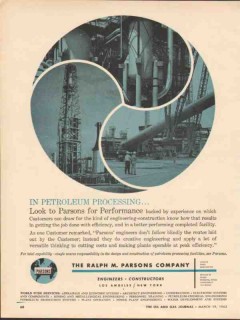 Ralph M Parsons Company 1962 Vintage Ad Petroleum Process Performance
