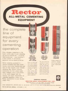Rector Well Equipment Company 1962 Vintage Ad Oil Cementing Operation