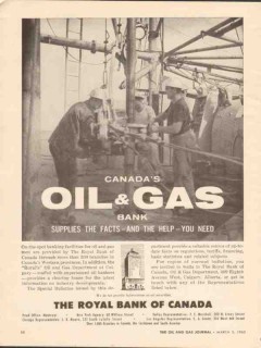 Royal Bank Canada 1962 Vintage Ad Oil Gas Supplies Facts Help Need