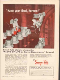 Snap-Tite Inc 1962 Vintage Ad Oil Quick-Disconnect Smart Fluid Blender Snap-Tite Inc 1962 Vintage Ad Oil Quick-Disconnect Smart Fluid Blender