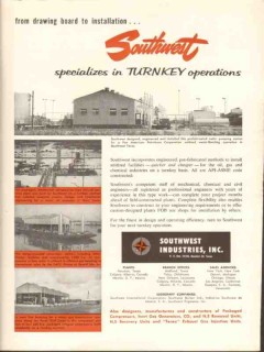 Southwest Industries Inc 1962 Vintage Ad Specialize Turnkey Operations