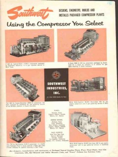 Southwest Industries Inc 1962 Vintage Ad Packaged Compressor Plants
