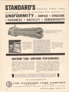 Standard Tube Company 1962 Vintage Ad Oil Welded Steel Heat Exchanger Standard Tube Company 1962 Vintage Ad Oil Welded Steel Heat Exchanger