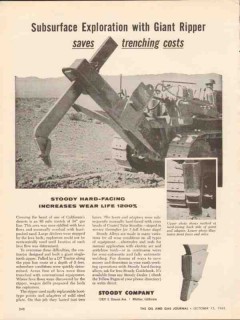 Stoody Company 1962 Vintage Ad Tractor Subsurface Exploration Ripper Stoody Company 1962 Vintage Ad Tractor Subsurface Exploration Ripper