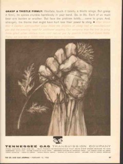 Tennessee Gas Transmission Company 1962 Vintage Ad Grasp Thistle Tennessee Gas Transmission Company 1962 Vintage Ad Grasp Thistle