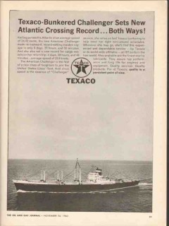 Texas Company 1962 Vintage Ad American Challenger Atlantic Crossing