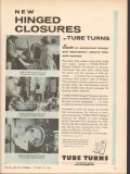 Tube Turns 1962 Vintage Ad Hinged Closures Pipeline Vacuum Cryogenic Tube Turns 1962 Vintage Ad Hinged Closures Pipeline Vacuum Cryogenic
