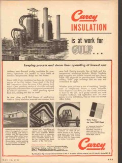 Philip Carey Mfg Company 1953 Vintage Ad Oil Insulation Gulf Pt Arthur Philip Carey Mfg Company 1953 Vintage Ad Oil Insulation Gulf Pt Arthur