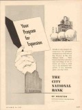 city national bank 1953 program expansion gas oil industry vintage ad