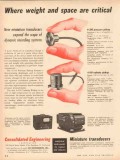 Consolidated Engineering Corp 1953 Vintage Ad Miniature Transducers