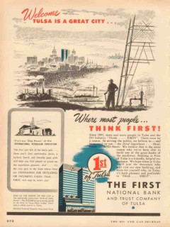 first national bank trust of tulsa 1953 welcome great city vintage ad first national bank trust of tulsa 1953 welcome great city vintage ad