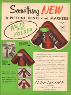 Fleet-Line Company 1953 Vintage Ad Oil Field Pipeline Vents Marker New Fleet-Line Company 1953 Vintage Ad Oil Field Pipeline Vents Marker New