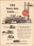 four wheel drive auto company 1953 fwd heavy-duty trucks vintage ad