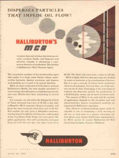 Halliburton Oil Well Cementing Company 1953 Vintage Ad MCA Particles Halliburton Oil Well Cementing Company 1953 Vintage Ad MCA Particles