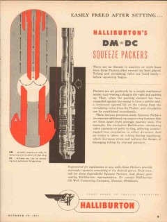 Halliburton Oil Well Cementing Company 1953 Vintage Ad DM DC Packers Halliburton Oil Well Cementing Company 1953 Vintage Ad DM DC Packers