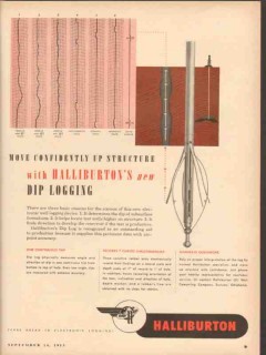 Halliburton Oil Well Cementing Company 1953 Vintage Ad Dip Logging Halliburton Oil Well Cementing Company 1953 Vintage Ad Dip Logging