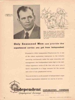 Independent Exploration Company 1953 Vintage Ad Oil Earle L Manning