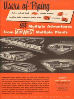 Midwest Piping Company 1953 Vintage Ad Oil Welded Multiple Plants