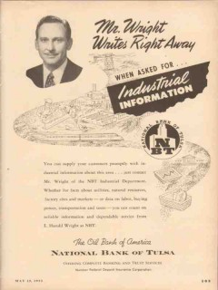 national bank of tulsa 1953 harold wright writes right away vintage ad national bank of tulsa 1953 harold wright writes right away vintage ad
