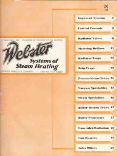 Warren Webster Company 1938 Vintage Catalog Heating Steam Systems Warren Webster Company 1938 Vintage Catalog Heating Steam Systems