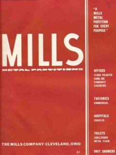 Mills Company 1938 Vintage Catalog Wall Metal Partitions Office Toilet