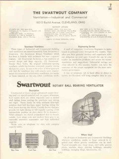 Swartwout Company 1938 Vintage Catalog Ventilation Industry Commercial