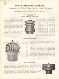 Penn Ventilating Company 1938 Vintage Catalog Rotary Ridge Power Penn Ventilating Company 1938 Vintage Catalog Rotary Ridge Power