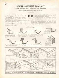 Berger Brothers Company 1938 Vintage Catalog Gutter Hanger Pipe Fasten Berger Brothers Company 1938 Vintage Catalog Gutter Hanger Pipe Fasten