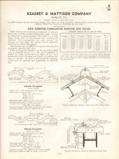Keasbey Mattison Company 1938 Vintage Catalog Roof Asbestos Corrugated