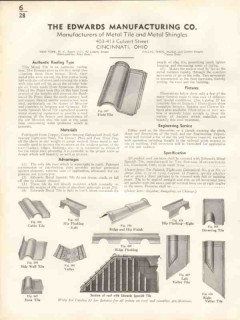 Edwards Mfg Company 1938 Vintage Catalog Roofing Shingles Metal Tile Edwards Mfg Company 1938 Vintage Catalog Roofing Shingles Metal Tile