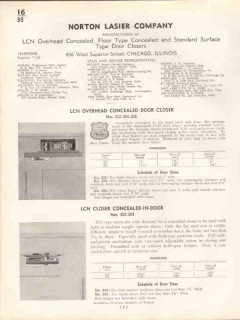 Norton Lasier Company 1938 Vintage Catalog Door Closers LCN Concealed Norton Lasier Company 1938 Vintage Catalog Door Closers LCN Concealed
