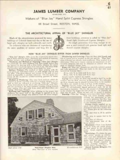 James Lumber Company 1938 Vintage Catalog Shingles Cypress Blue Jay