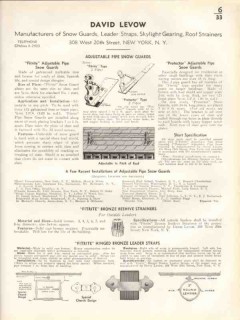 David Levow 1938 Vintage Catalog Roof Snow Guard Strainer Leader Strap David Levow 1938 Vintage Catalog Roof Snow Guard Strainer Leader Strap