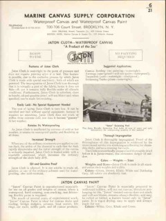 Marine Canvas Supply Corp 1938 Vintage Catalog Waterproof Jaton Cloth Marine Canvas Supply Corp 1938 Vintage Catalog Waterproof Jaton Cloth