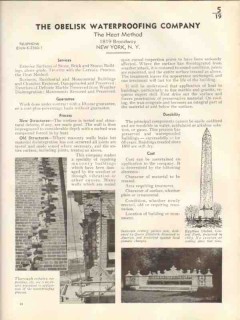 Obelisk Waterproofing Company 1938 Vintage Catalog Caffall Heat Method Obelisk Waterproofing Company 1938 Vintage Catalog Caffall Heat Method