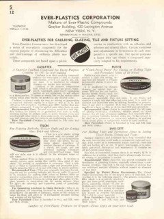 Ever-Plastics Corp 1938 Vintage Catalog Caulking Glazing Compounds Ever-Plastics Corp 1938 Vintage Catalog Caulking Glazing Compounds