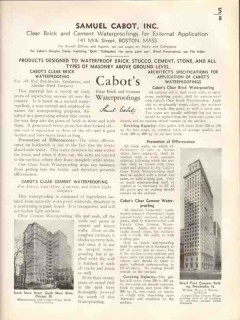 Samuel Cabot Inc 1938 Vintage Catalog Waterproofing Clear Brick Cement