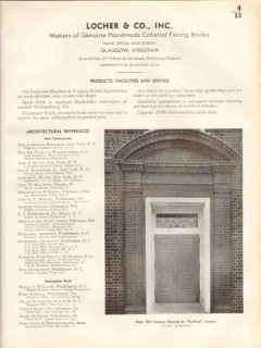 Locher Company 1938 Vintage Catalog Bricks Handmade Colonial Facing