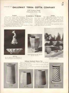 Galloway Terra Cotta Company 1938 Vintage Catalog Decorative Pottery
