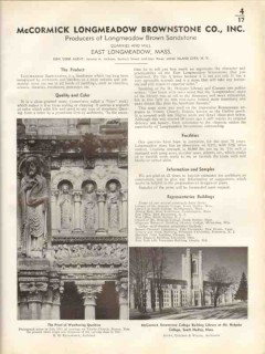 McCormick Longmeadow Brownstone Company 1938 Vintage Catalog Sandstone