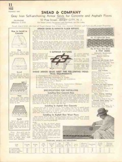 Snead Company 1938 Vintage Catalog Concrete Self-Anchoring Armor Grids