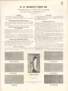 H B Wiggins Sons Company 1938 Vintage Catalog Wall Covering Cloth