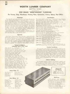 Worth Lumber Company 1938 Vintage Catalog Flooring End Grain Worthwood