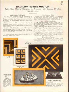 Hamilton Rubber Mfg Company 1938 Vintage Catalog Floor Mat Tailor-Made