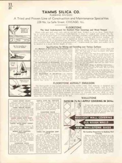 Tamms Silca Company 1938 Vintage Catalog Floor Floorstone Underlayment