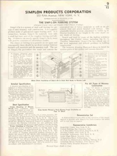 Simplon Products Corp 1938 Vintage Catalog Simp-L-On Furring System